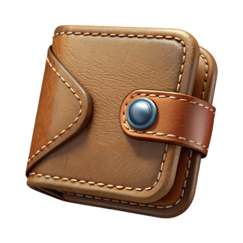 magnificent contemporary Leather Wallet with Stitching Detail Isolated high resolution png