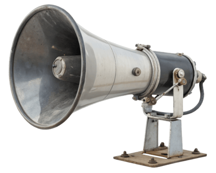 Vintage style loud speaker on a transparent background png