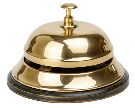 Brass service bell on a transparent background png