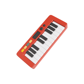 Keyboard Synthesizer 3D illustration png