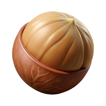 magnificent artistic Macadamia Nut Brown Isolated Element with Smooth Shell detailed png