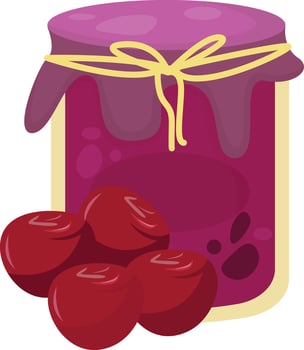 Fruit Jam Graphic Illustration Raspberries Jam vector
