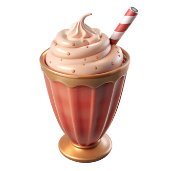 extraordinary traditional Milkshake with Whipped Cream Cutout genuine png
