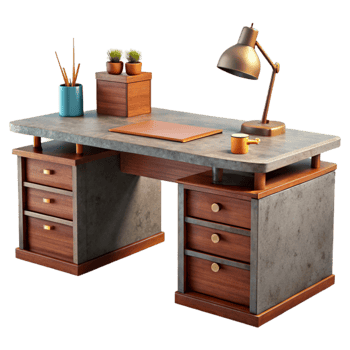 wonderful abstract Modern Office Desk Front View Transparent Background original png
