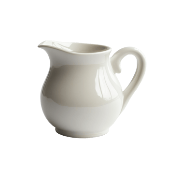 Elegant transparent milk jug isolated against a soft backdrop, ideal for kitchen decor or serving cream at breakfast, Milk or cream jug isolated png