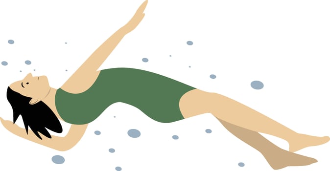 Swimming Female Character in Cartoon Design vector