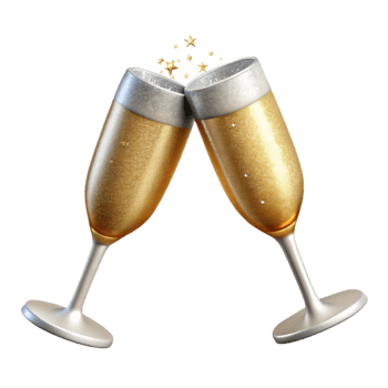 beautiful artistic New Years Eve Champagne Flute Toasting Transparent Background professional png
