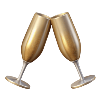 extraordinary contemporary New Years Eve Champagne Flute Toasting Transparent Background exclusive png