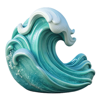 wonderful minimalist Ocean Wave Crest Isolated on Transparent Background high quality png