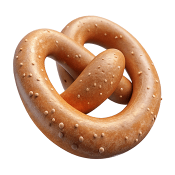 dramatic minimalist Oktoberfest Pretzel Salted Twisted Shape Transparent Background 4K png
