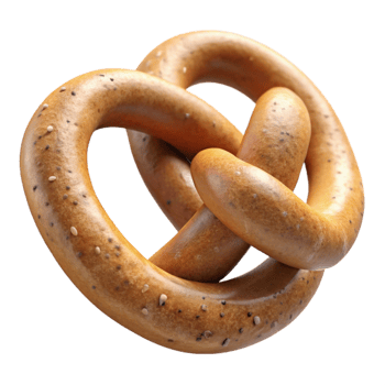 vibrant vintage Oktoberfest Pretzel Salted Twisted Shape Transparent Background genuine png