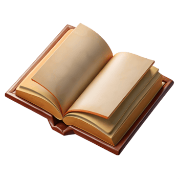 wonderful minimalist Open Book with Blank Pages Isolated on Transparent Background 4K png