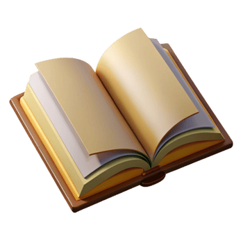 serene rustic Open Book with Blank Pages Top View Isolated Element authentic png