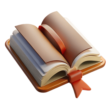 impressive traditional Open Book with Ribbon Bookmark Cutout with Dim Lighting high resolution png