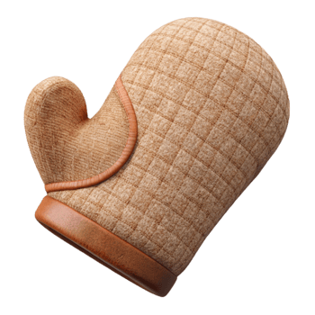 vibrant artistic Oven Mitt Cutout with Heat Resistant Fabric high resolution png