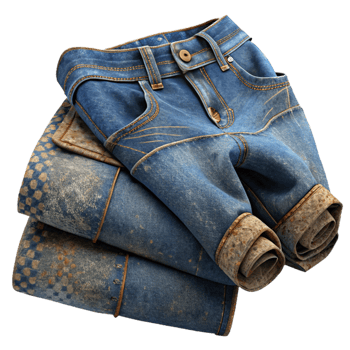 extraordinary classic Pair of Jeans Folded Isolated Element high resolution png