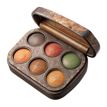 beautiful minimalist Palette of Eye Shadows with Shimmer Finish Isolated detailed png