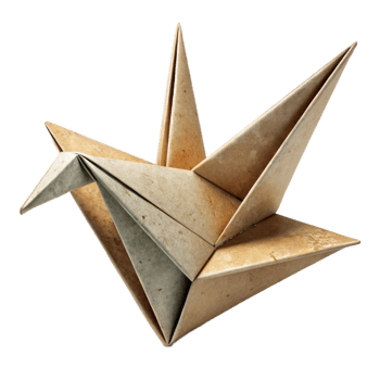 wonderful classic Paper Crane White Background Cutout Element 4K png