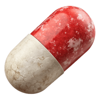 magnificent abstract Pill Capsule White and Red Isolated authentic png