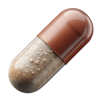 magnificent abstract Pill Capsule with Powder Inside Transparent detailed png
