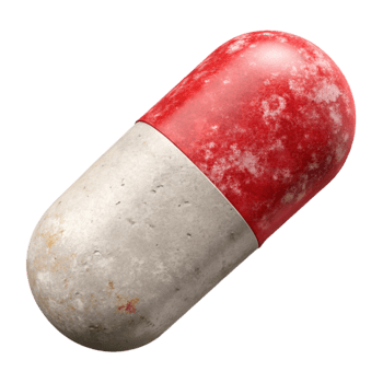 dramatic artistic Pill Capsule White and Red Isolated genuine png
