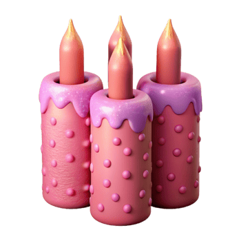 wonderful creative Pink Birthday Candles Isolated Element genuine png