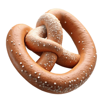 beautiful abstract Pretzel Isolated with Salt Crystals high resolution png