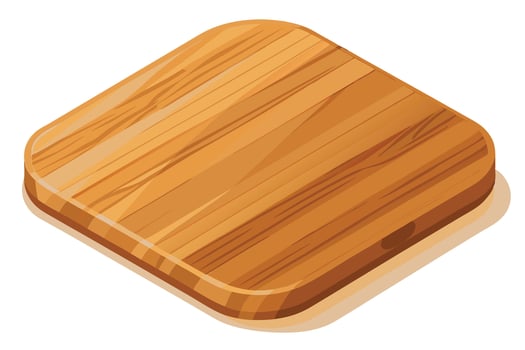 Illustration of a Light Brown Wooden Cutting Board vector
