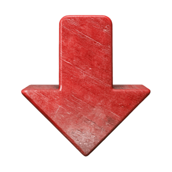 elegant rustic Red Downward Arrow Finance Icon Isolated 4K png