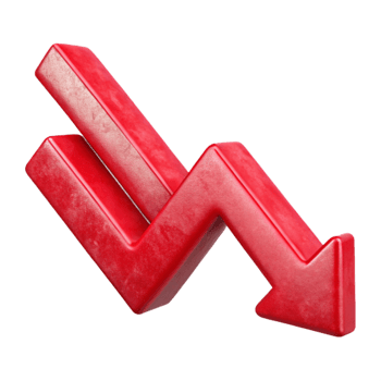 vibrant minimalist Red Downward Trending Graph Cutout Element high quality png