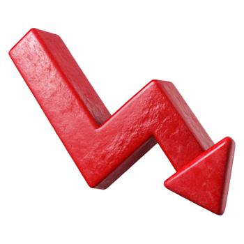extraordinary modern Red Downward Trending Graph Cutout Element premium png