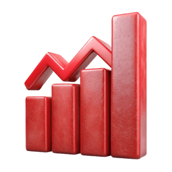 wonderful classic Red Graph Chart Downward Trend Transparent Background professional png