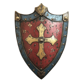 Protective Metal Shield Icon on transparent background. png