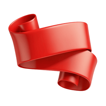 wonderful modern Red Ribbon Banner with Realistic Folds Transparent Background original png
