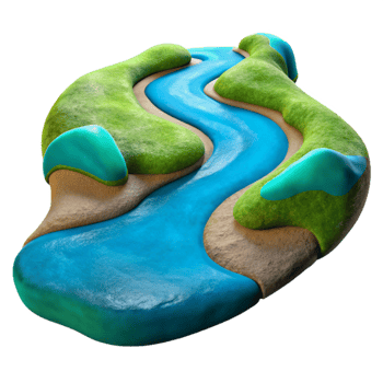 magnificent abstract River Flowing Water Blue Green Isolated professional png