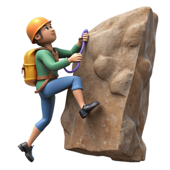 wonderful abstract Rock Climber Ascending Cliff Isolated premium png