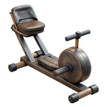 magnificent classic Rowing Machine Black Isolated Element with Sliding Seat high resolution png