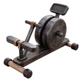 wonderful vintage Rowing Machine Black Isolated Element with Sliding Seat professional png