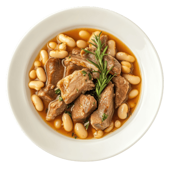 Delicious White Bean Dish on transparent background. png