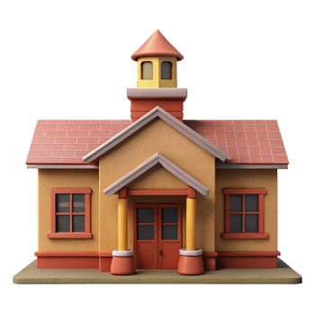 impressive classic School Building Front View Isolated detailed png