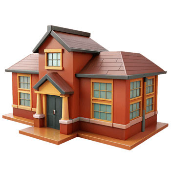 magnificent artistic School Building with Brick Walls Isolated with Front Angle professional png