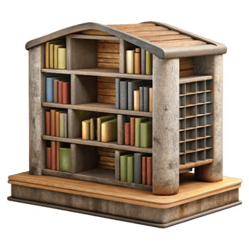 magnificent abstract School Library with Bookshelves Cutout original png
