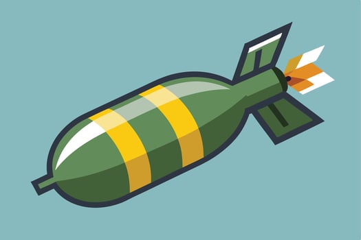 Illustration of a Flying Bomb vector