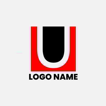 U letter illustration of an abstract background vector