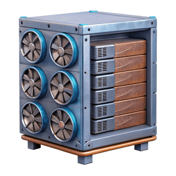 beautiful creative Server Rack with Cooling Fans Transparent Background original png