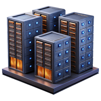 extraordinary modern Server Room with Rows of Servers Transparent Background authentic png