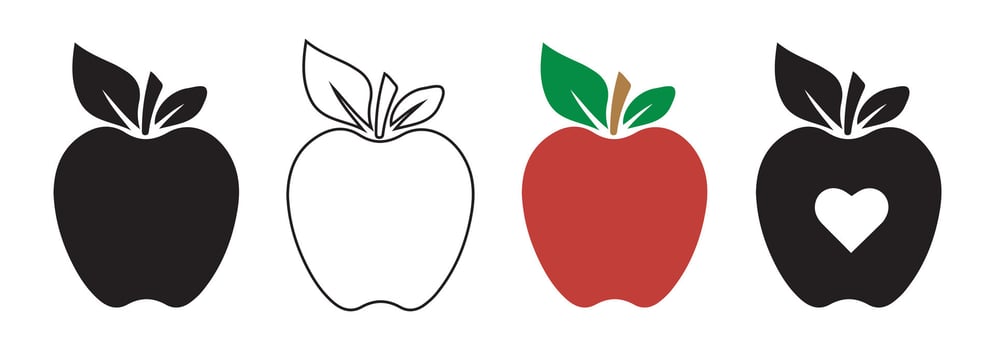 Black and red apple vector