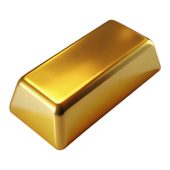 vibrant artistic Shining Gold Bar with Reflective Surface Isolated professional png