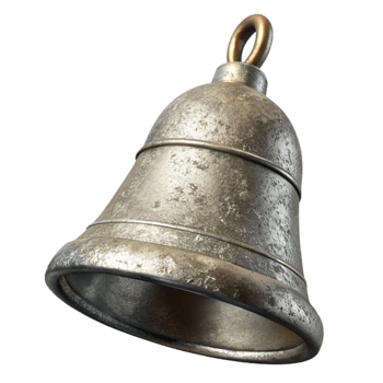 elegant creative Silver Christmas Bell Isolated Element authentic png
