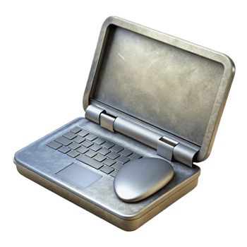 extraordinary modern Silver Laptop with Closed Lid Top View Element original png